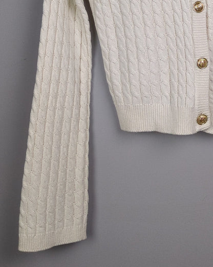 H&M White Cable Cardigan