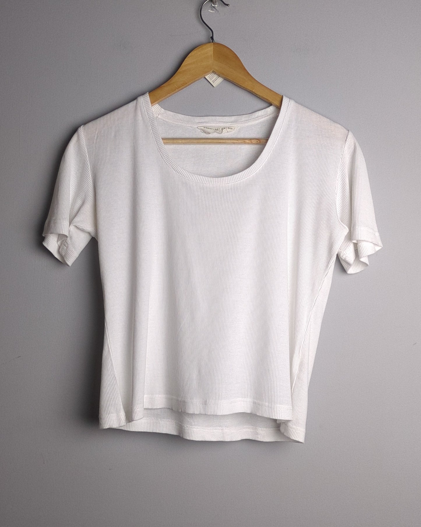 Creatures Of Heaven White Ribbed Tee - holes