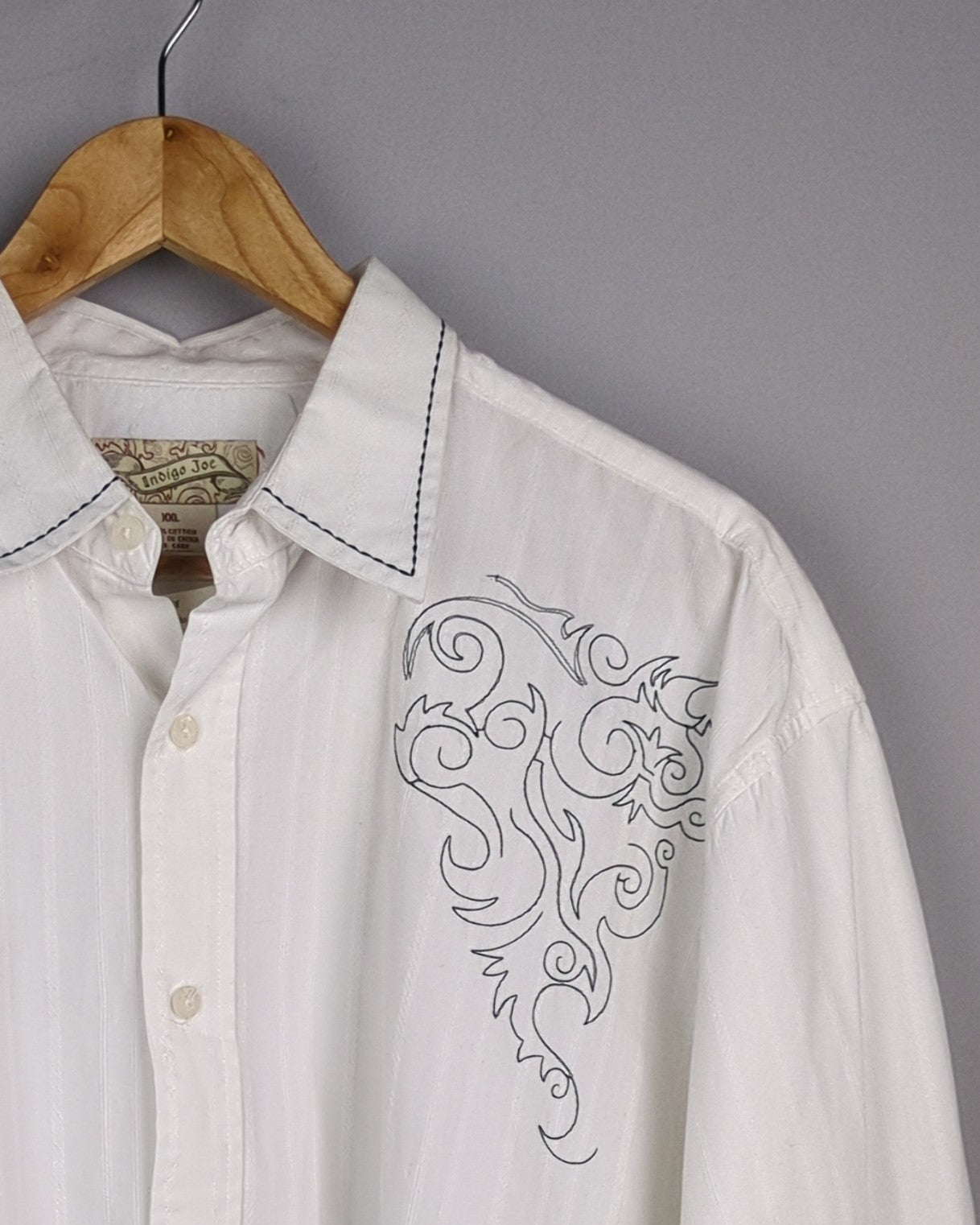 Indigo Joe White Western Shirt