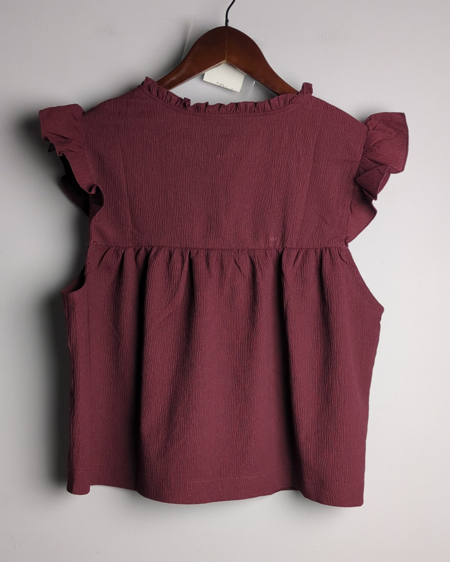 H&M Wine Ruffle Blouse