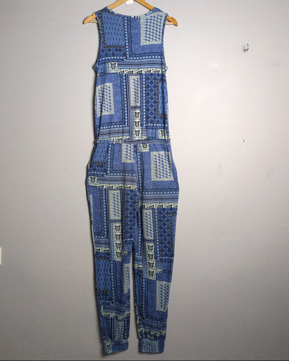 Denim Jeans & Casuals Blue Sleeveless Jumpsuit
