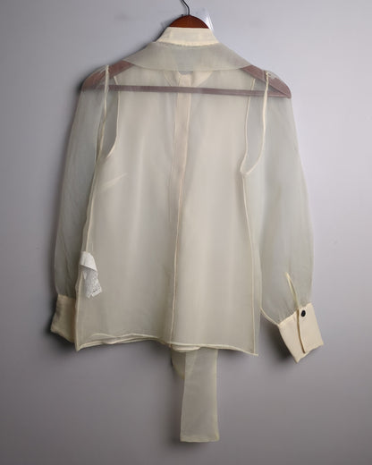 Zara White Sheer Blouse