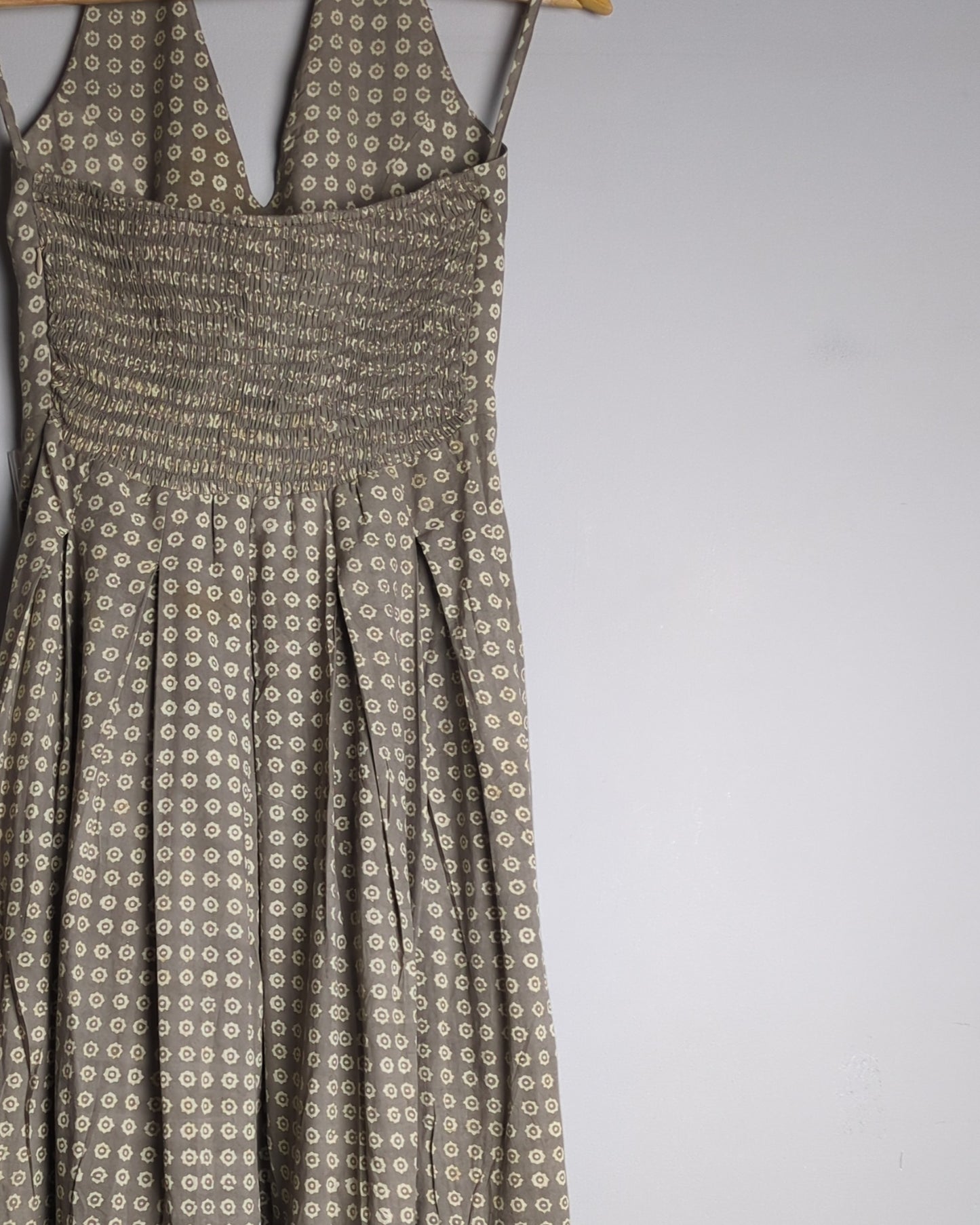 Khara Kapas Beige Halter Dress