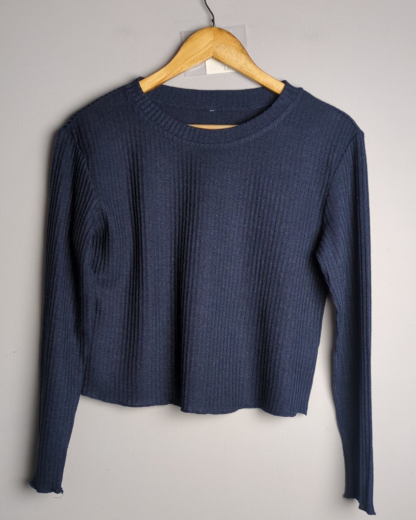 M&S Blue Ribbed Sweater