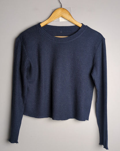 M&S Blue Ribbed Sweater