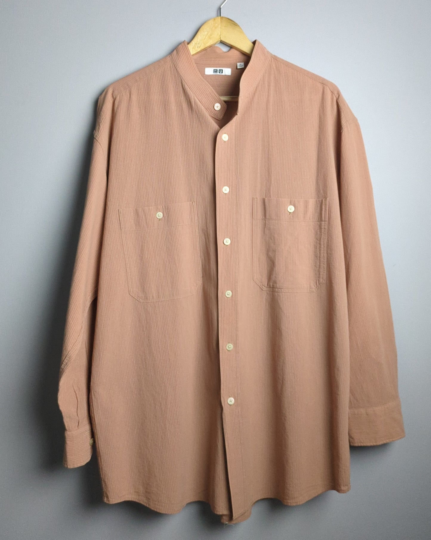 Uniqlo Beige Mandarin Shirt