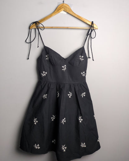 Zara Black Embroidered Dress