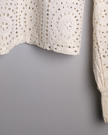 H&M White Eyelet Blouse
