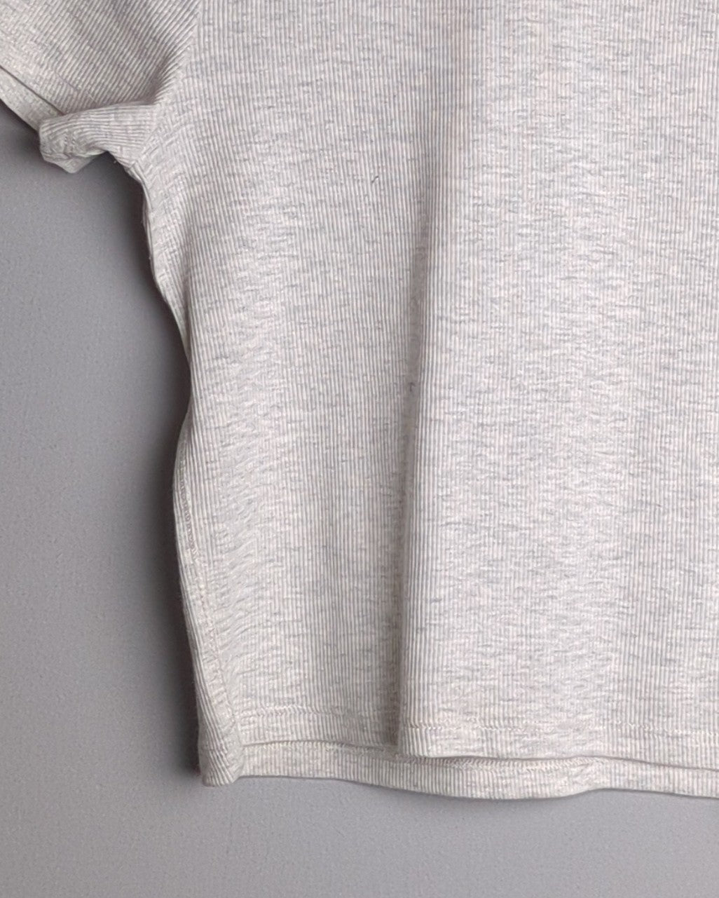 Divided Beige Ribbed Tee