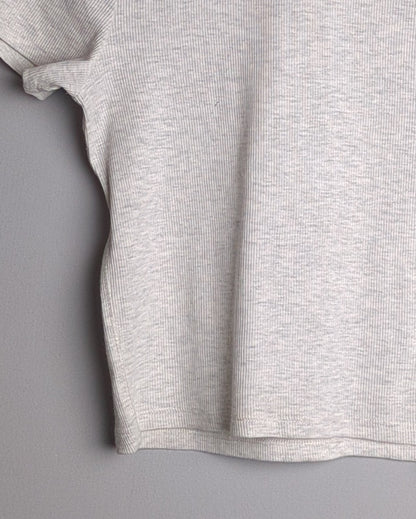 Divided Beige Ribbed Tee