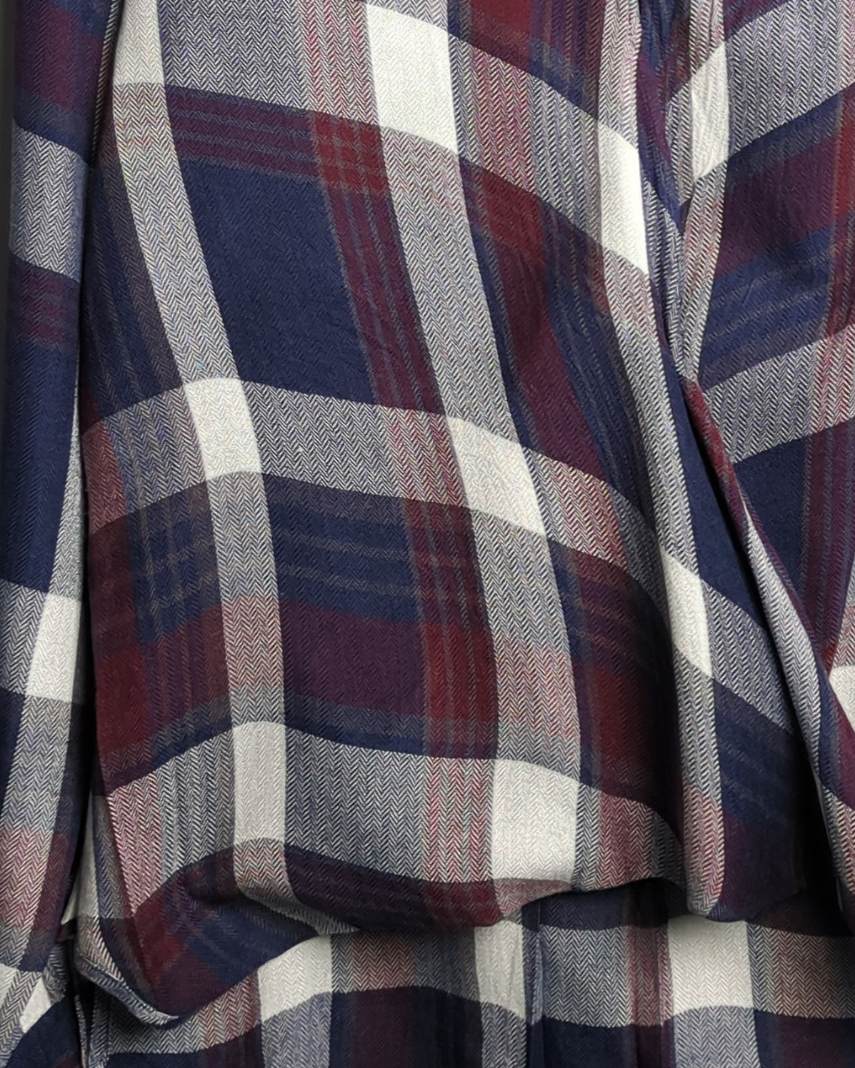 Vintage Havana Wine Plaid Blouse