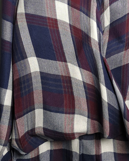 Vintage Havana Wine Plaid Blouse