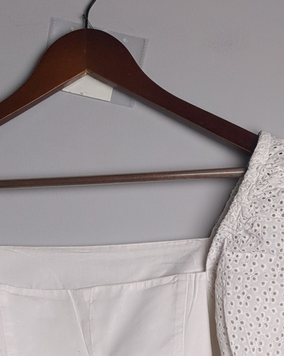 H&M White Eyelet Blouse