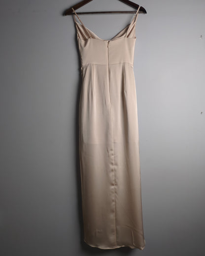 Forever New Beige Satin Dress