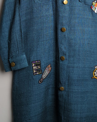 Mehaka Mirpuri Couture Blue Utility Dress Shirt