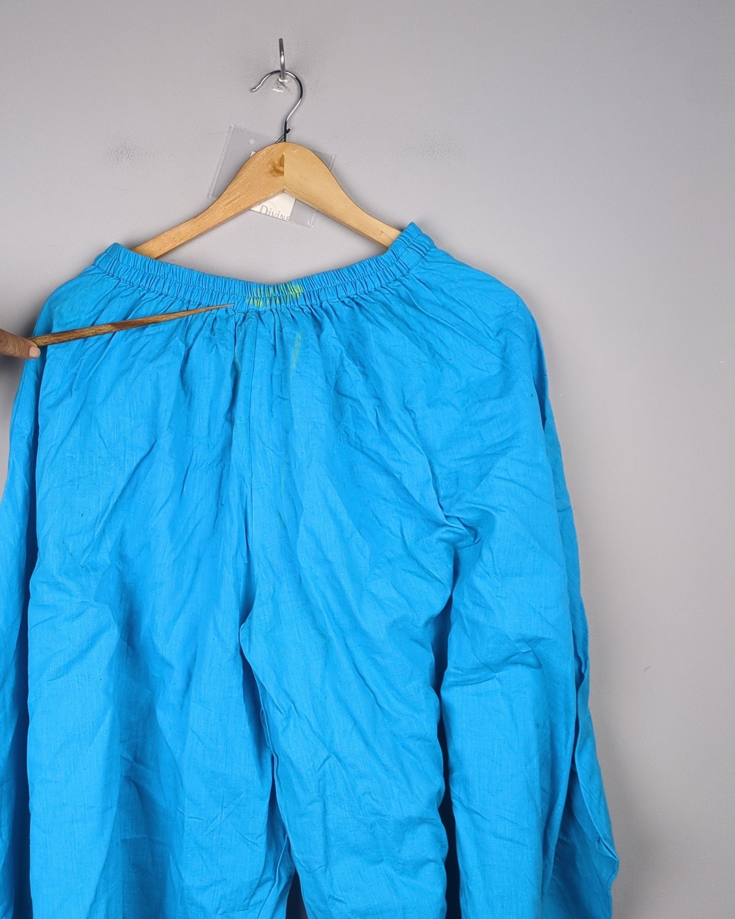 Blue Elastic Pants