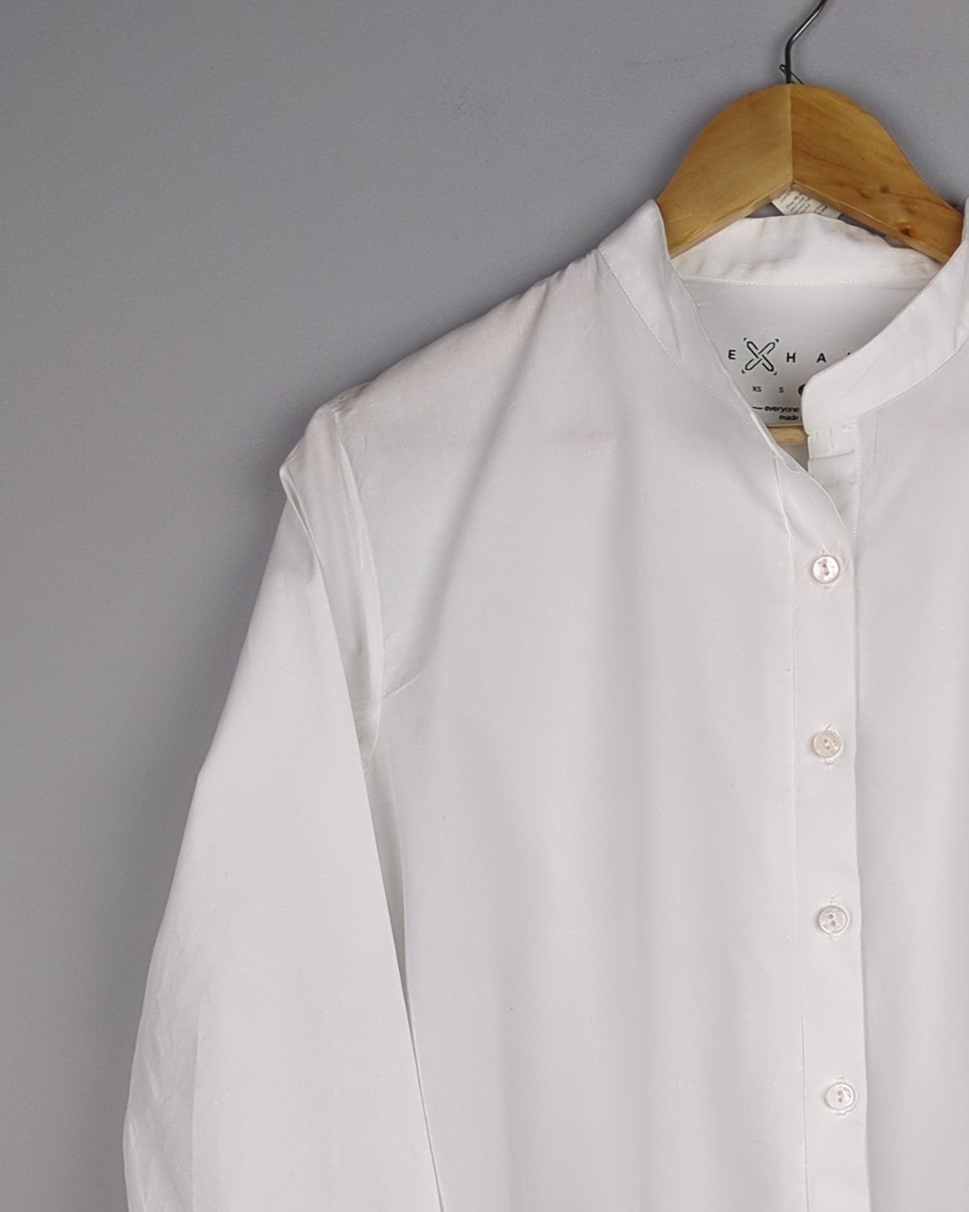 Exhale White Mandarin Shirt