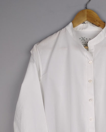 Exhale White Mandarin Shirt