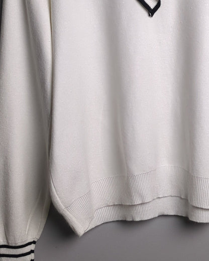 White Ruffle Sweater