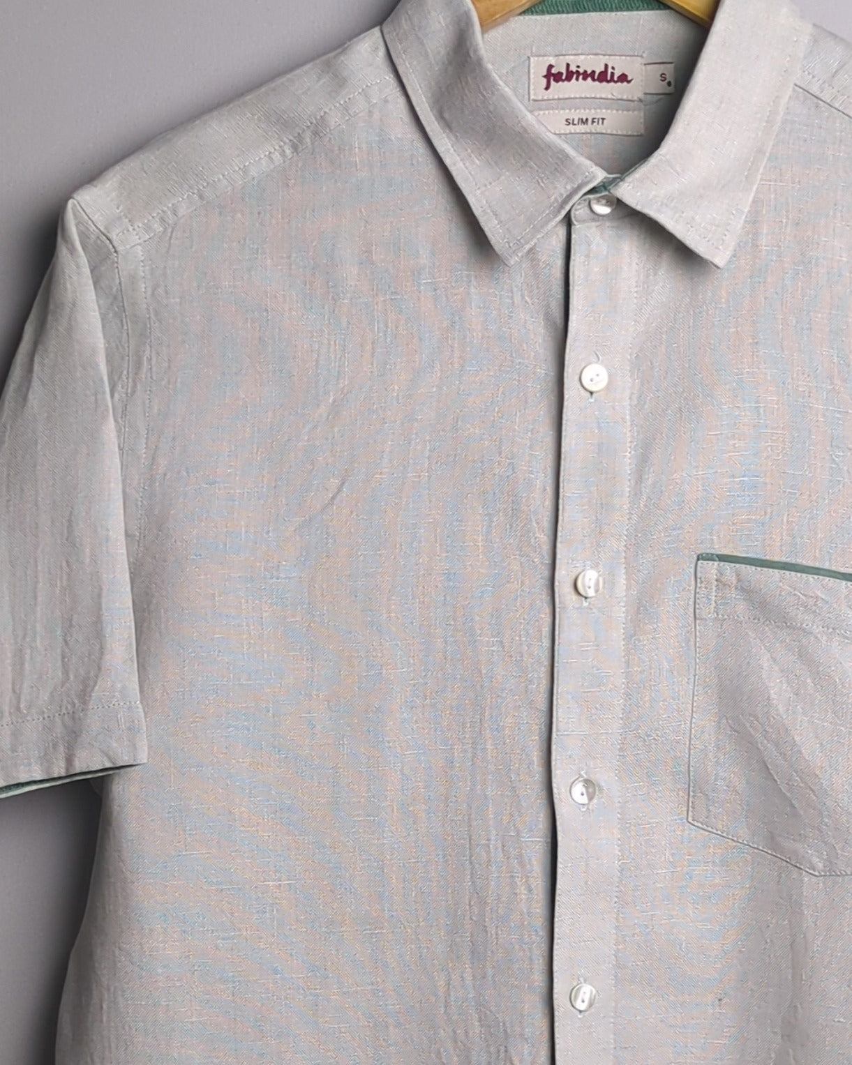 Fabindia Gray Linen Shirt