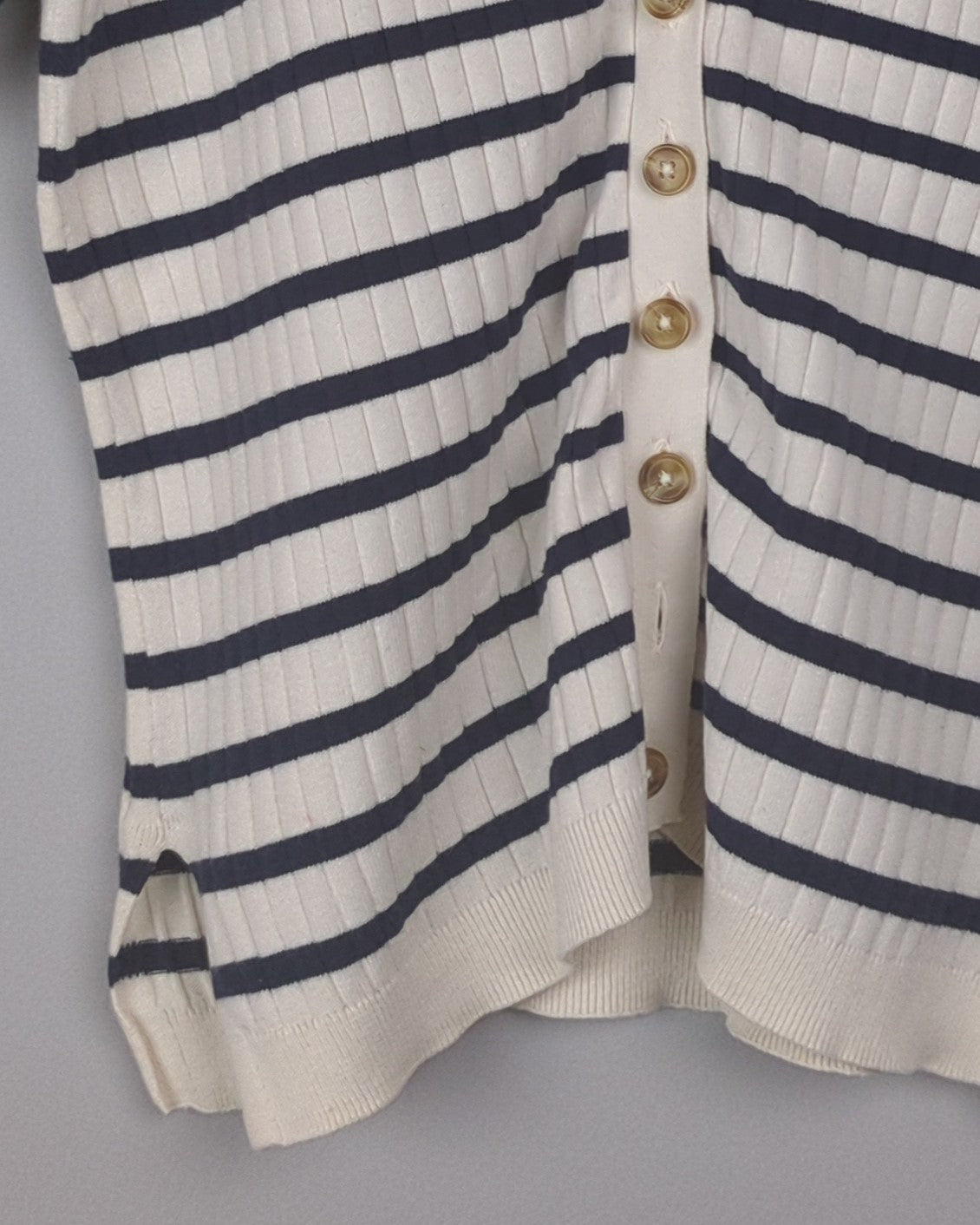M&S White Striped Cardigan