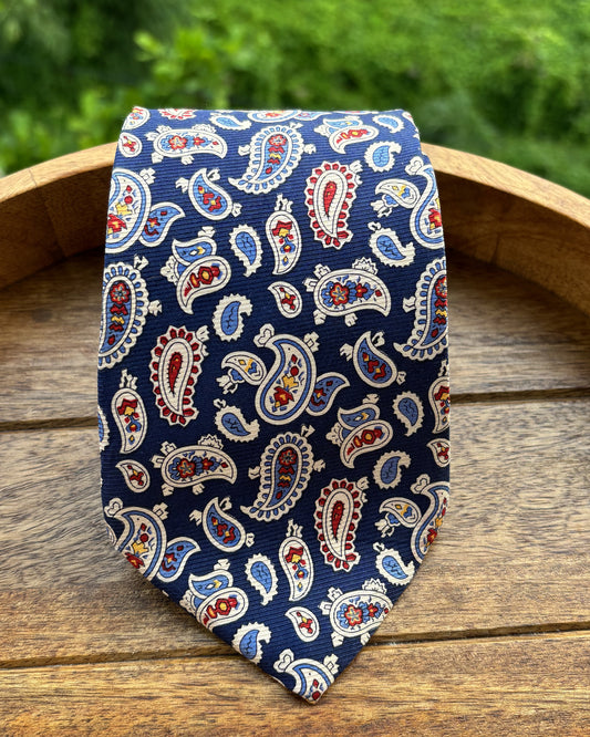 Lauren Blue Graphic Silk Necktie
