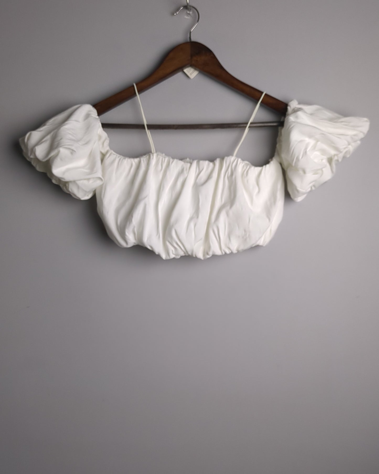 Shein White Puff Crop