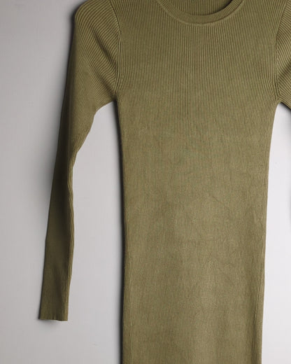Zara Green Ribbed Dress