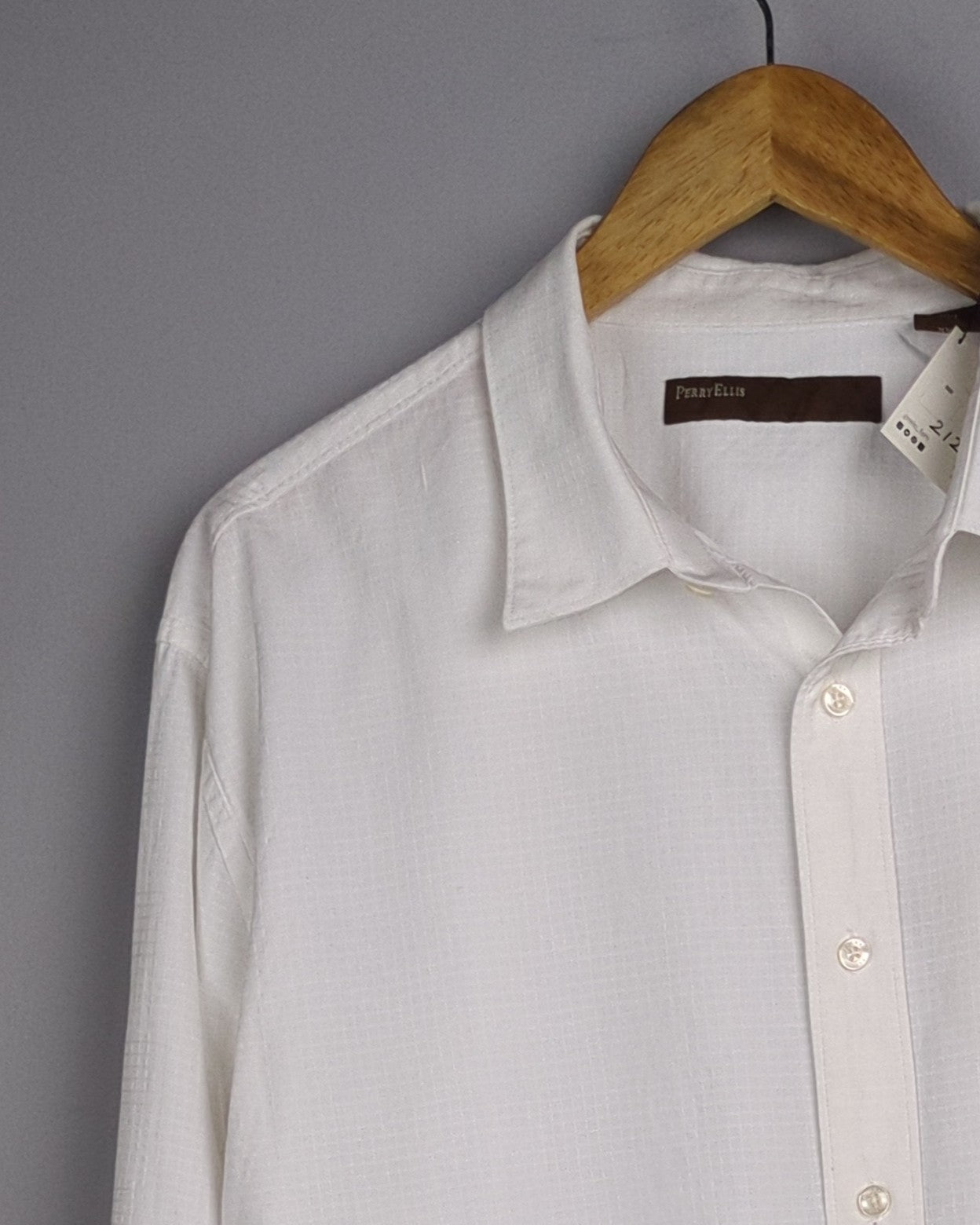 Perry Ellis White Button-Down Shirt