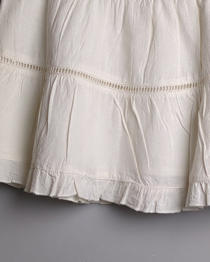 Zara White Tiered Skirt