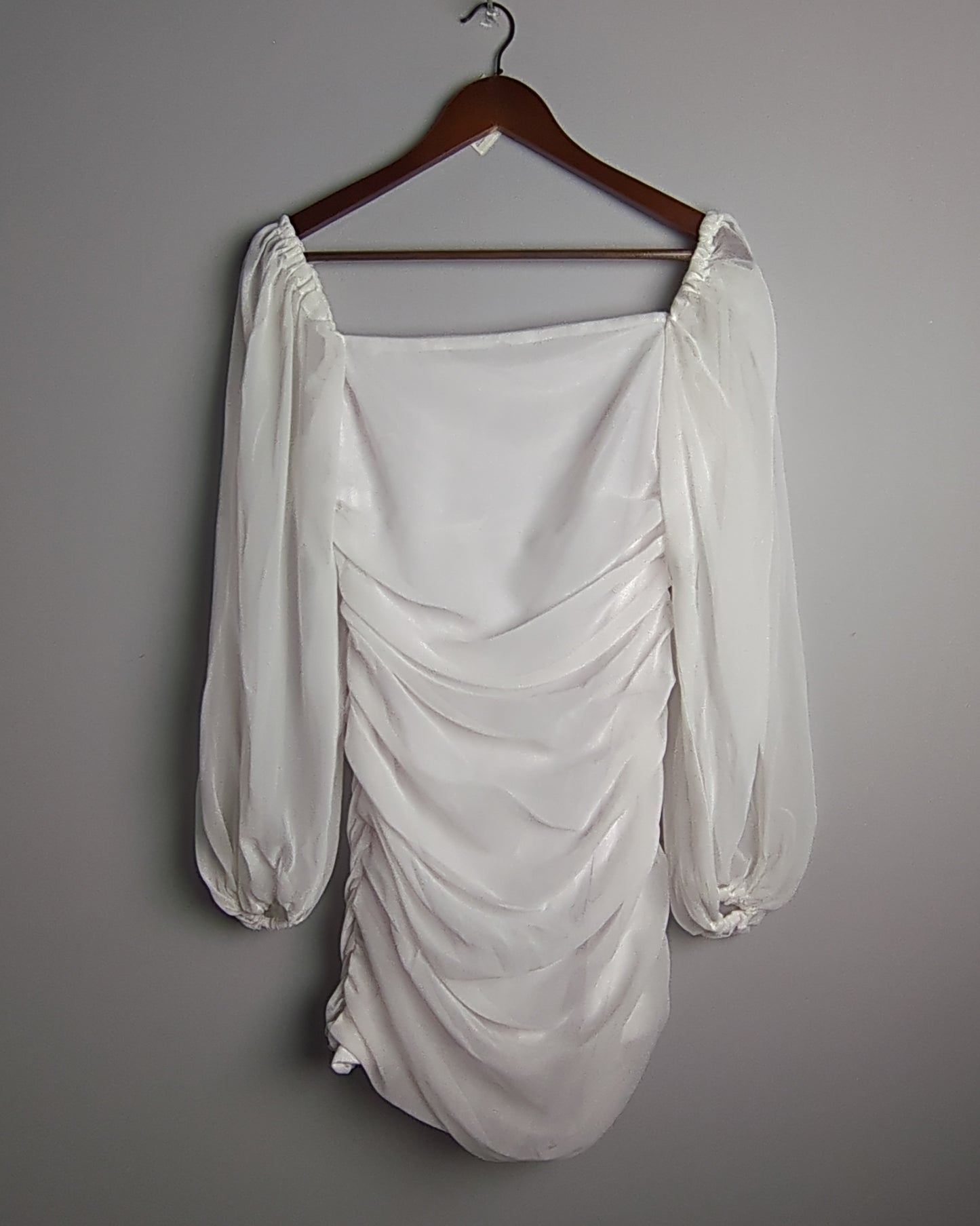 White Ruched Dress