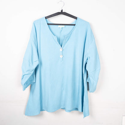 Blue Button-Down Blouse
