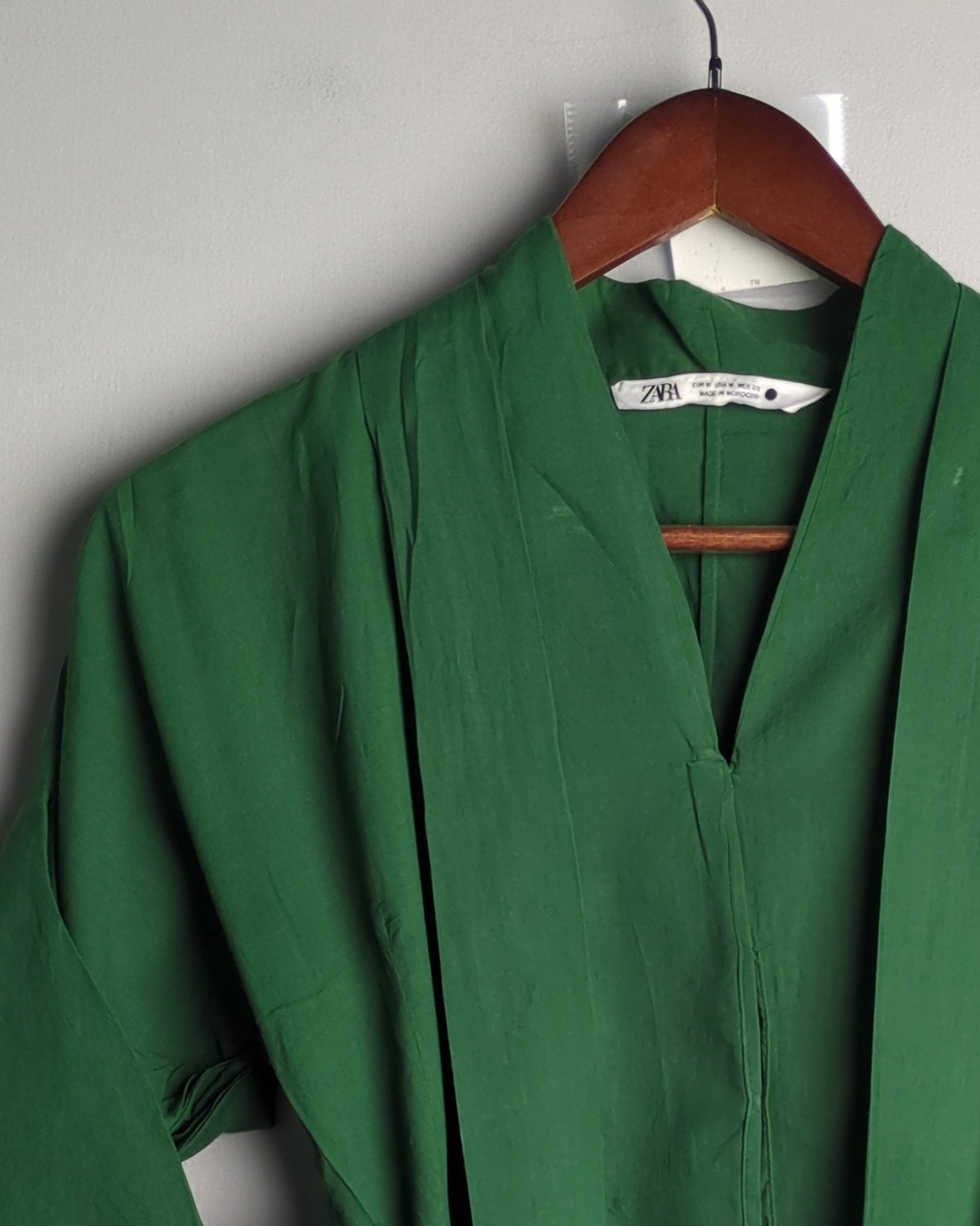 Zara Green V-Neck Blouse