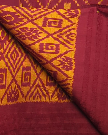 Wine Ikat Saaree