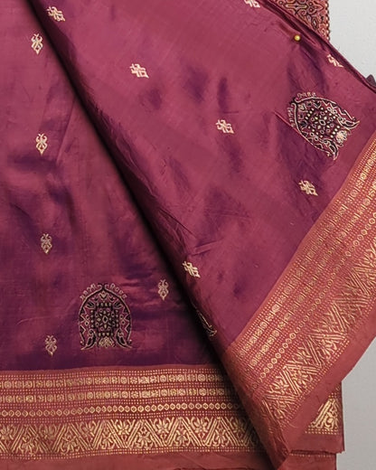 Wine Printed Saaree