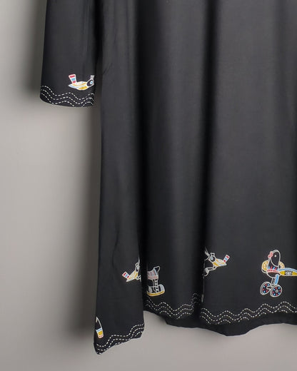 Global Desi Black Shift Dress