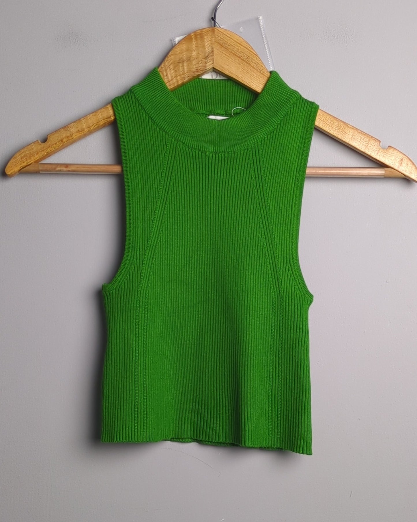 Mango Green Ribbed Tank