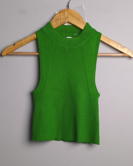 Mango Green Ribbed Tank