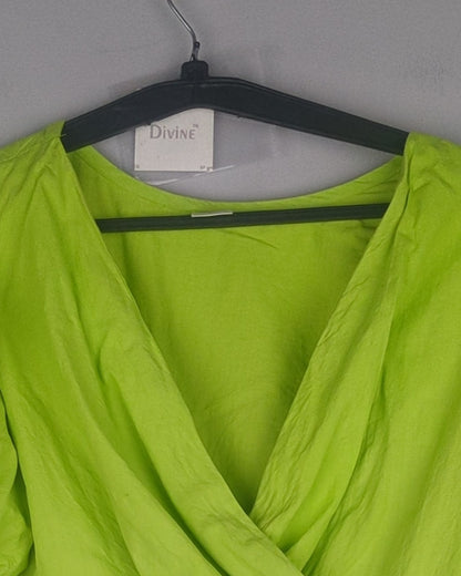 Athena Green Wrap Top