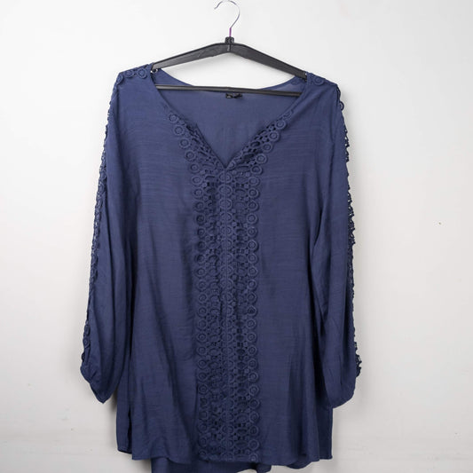 Navy Blue Embroidered Tunic