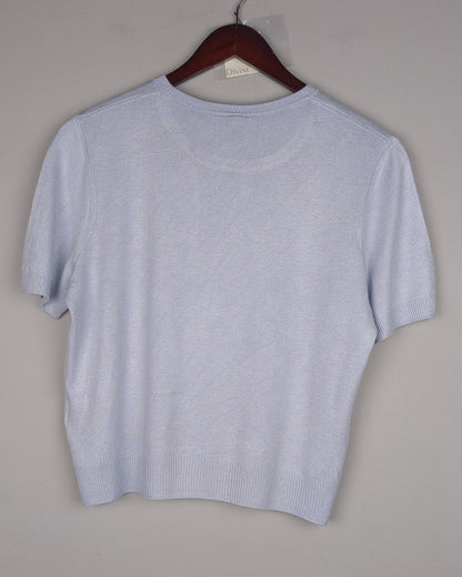 Divided Blue Knitted Sweater