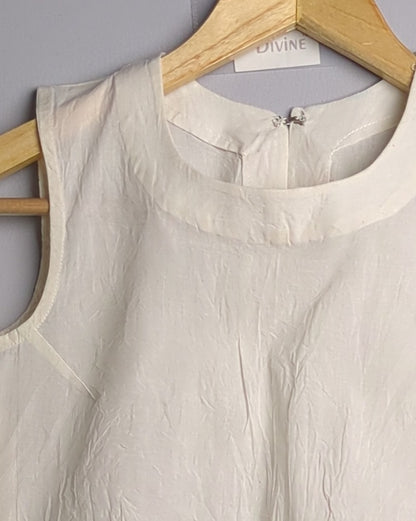 White Sleeveless Blouse