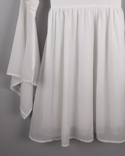 Sassafras White Bell Sleeve Dress