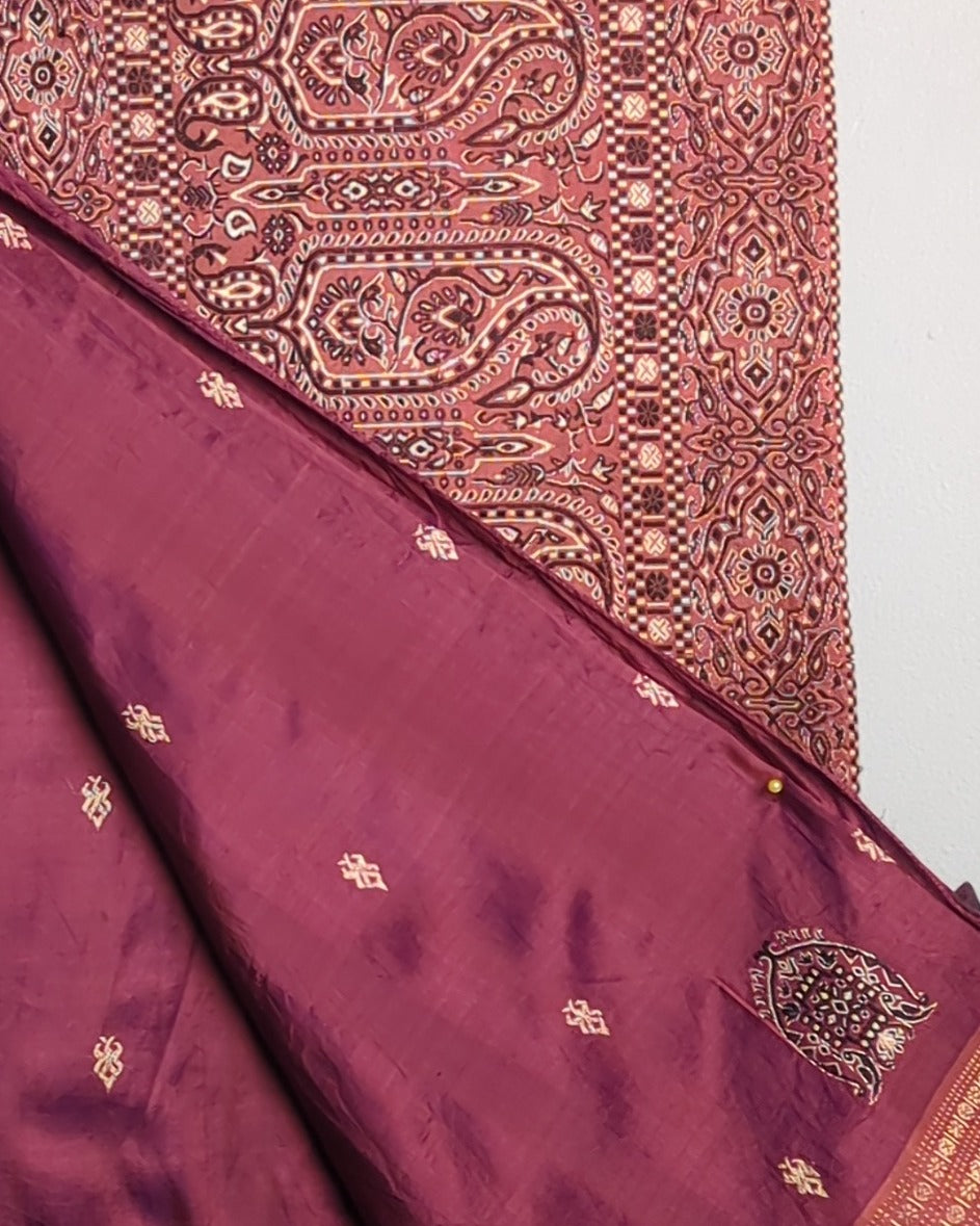 Wine Printed Saaree
