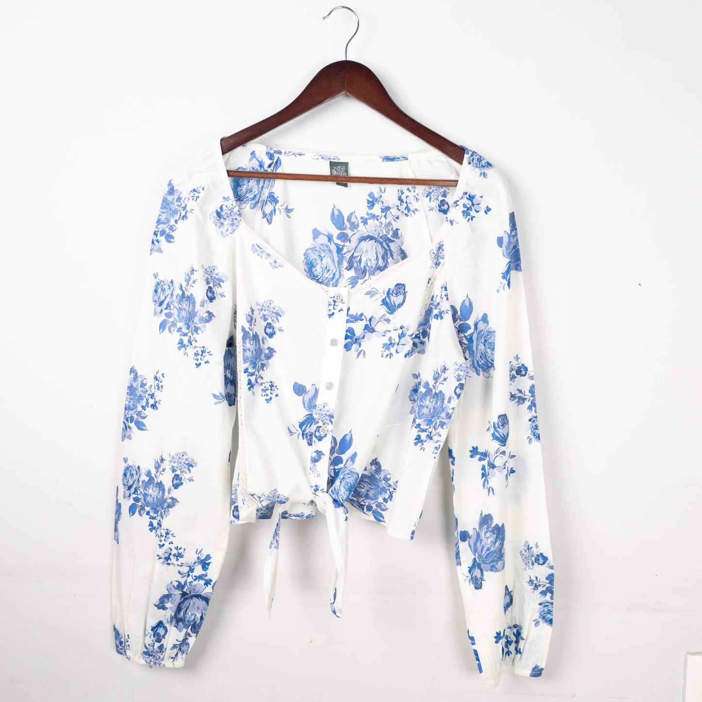 Floral Print Tie-Front Top