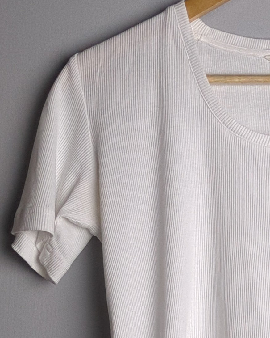 Creatures Of Heaven White Ribbed Tee - holes