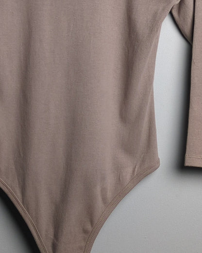 Beige Ribbed Bodysuit