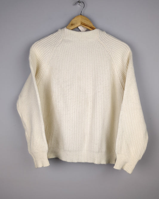 White Ribbed Sweater