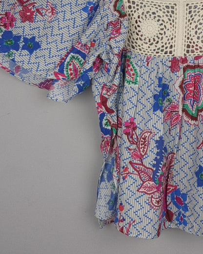 Zara Blue Floral Blouse