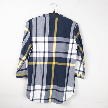 Plaid 3/4 Sleeve Blouse